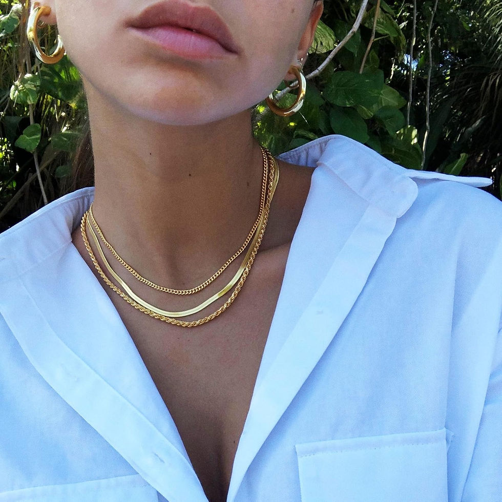 Thumbnail: Necklace for Women Gold Necklace Silver Plated Necklace Gold Plated SnakeGold Ch