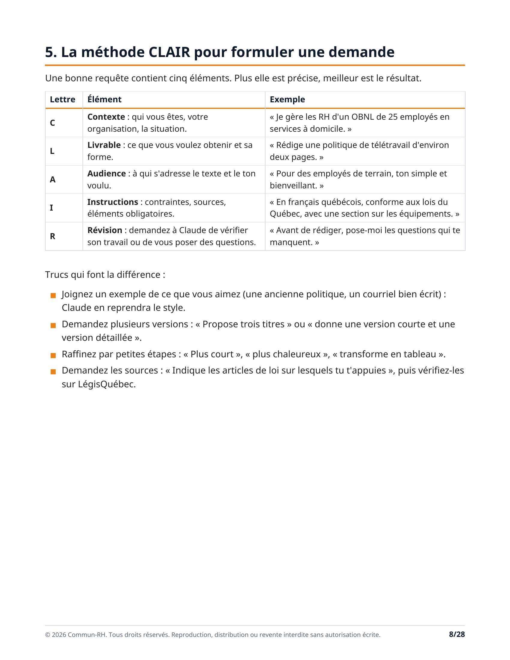 Trousse I.A. : Claude pour les RH, l'administration et la comptabilité
