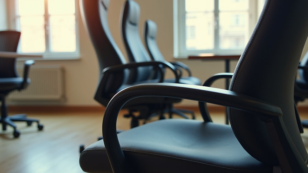 Close-up view of an ergonomic chair designed for comfort