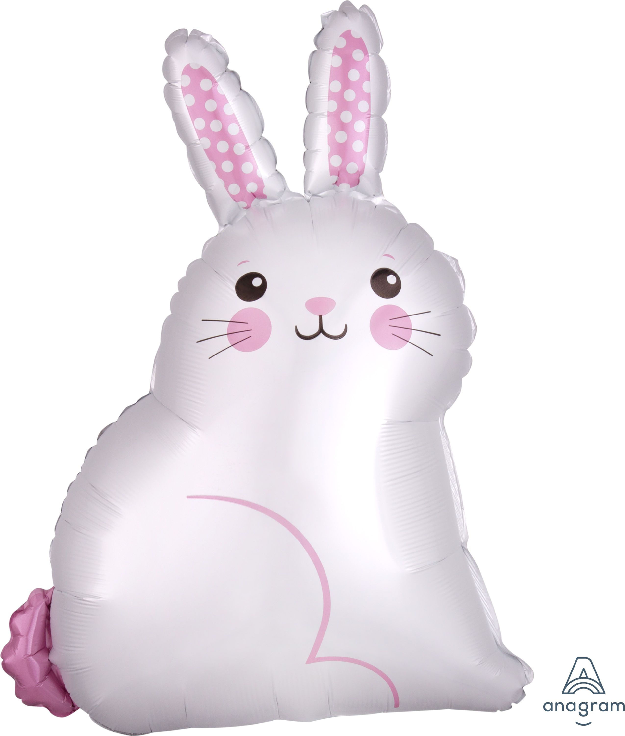 18" Shape White Satin Bunny