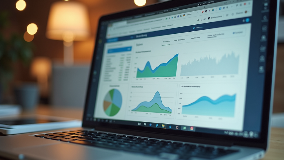 Eye-level view of a laptop displaying SEO analytics