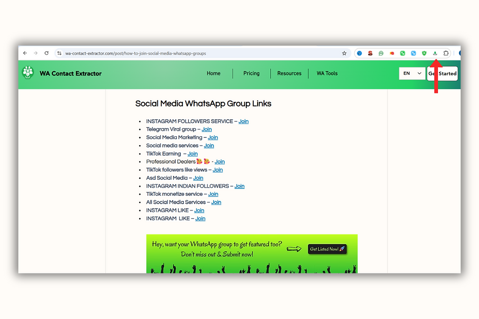 Step 2: Search for WhatsApp Group Links by Category