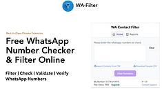 WA-Filter: WhatsApp Number Checker