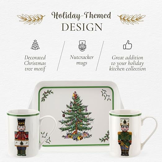Miniatura: Spode Pimpernel - Juego de taza y bandeja para árbol de Navidad