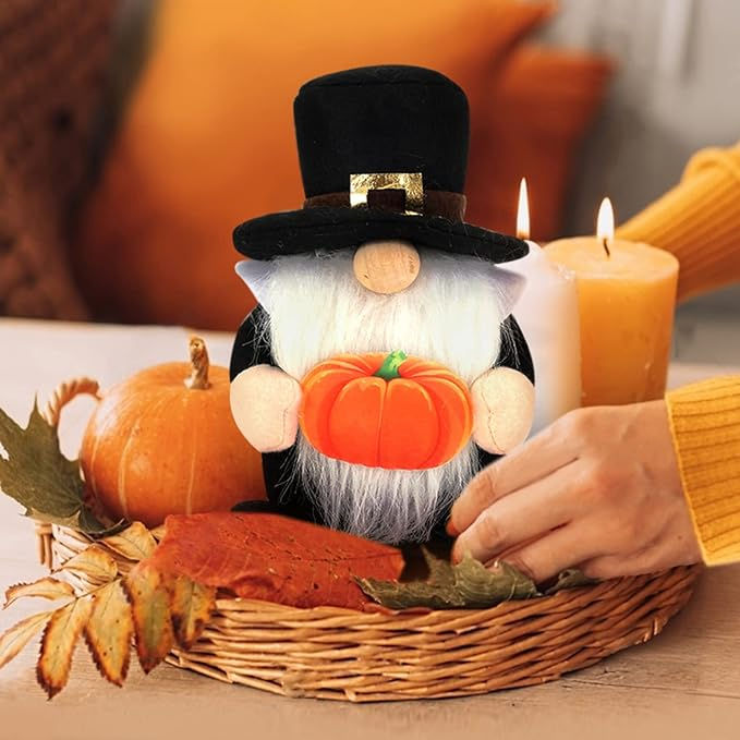 Miniatura: RECHIATO Decoración de gnomos de peregrinos de Acción de Gracias para el hogar