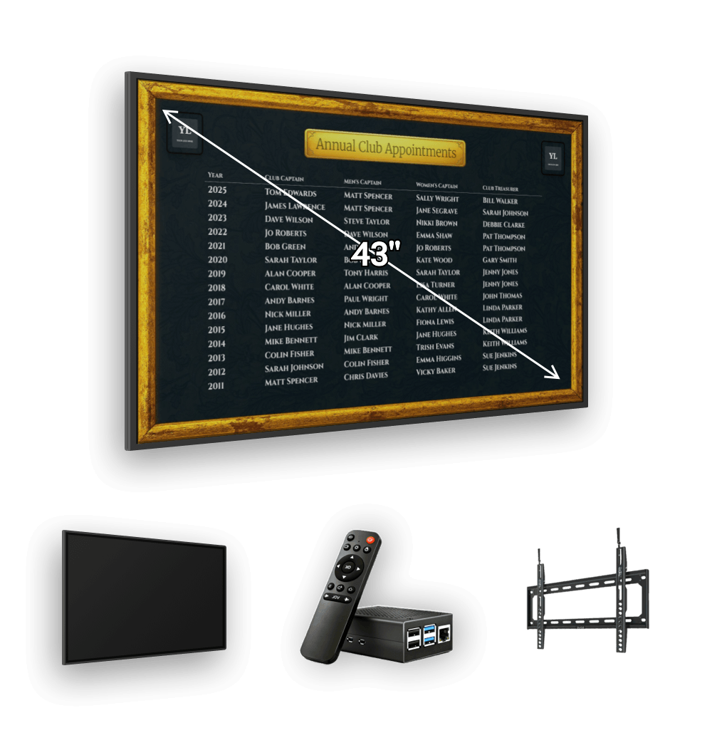 43" Digital Honours Board Kit