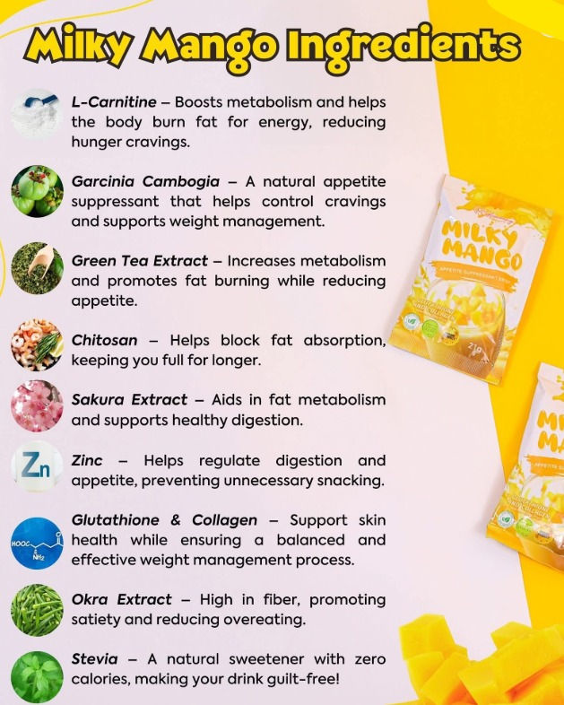 Thumbnail: CC GLAM Glowming Shape Detox Milky Mango Glutathione Collagen Drink 10 Sachets