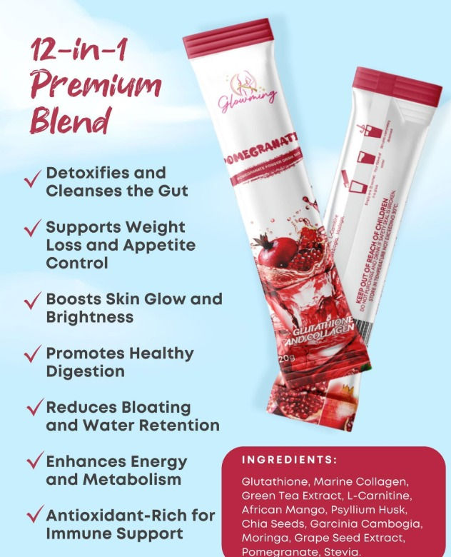 Thumbnail: Glowming Shape Detox Pomegranate Powder Mix Drink 20grams X 10 Sachets