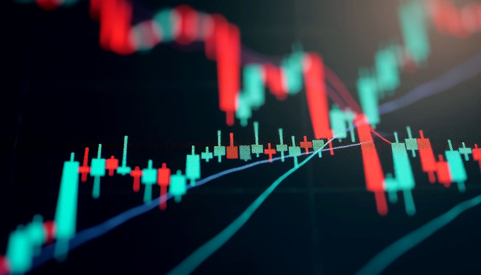 Close-up view of a cryptocurrency trading chart