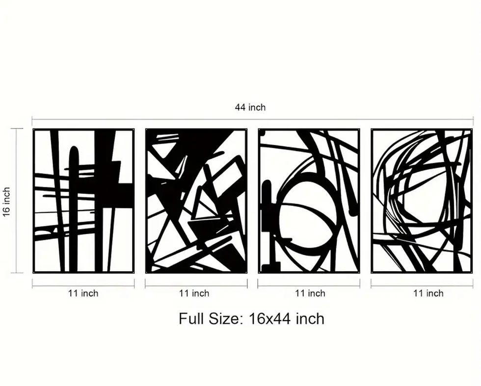 Thumbnail: 16*11 3D black abstract wall decor art 