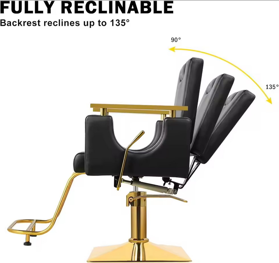 Thumbnail: Hydraulic rolling swivel recliner 360 degree salon chair 