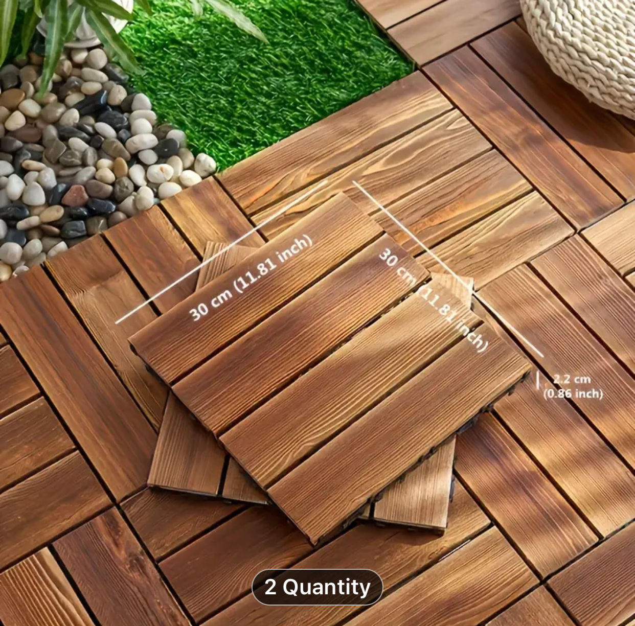 81 pcs Interlocking Patio Deck Tiles, Outdoor Garden And Poolside Flooring