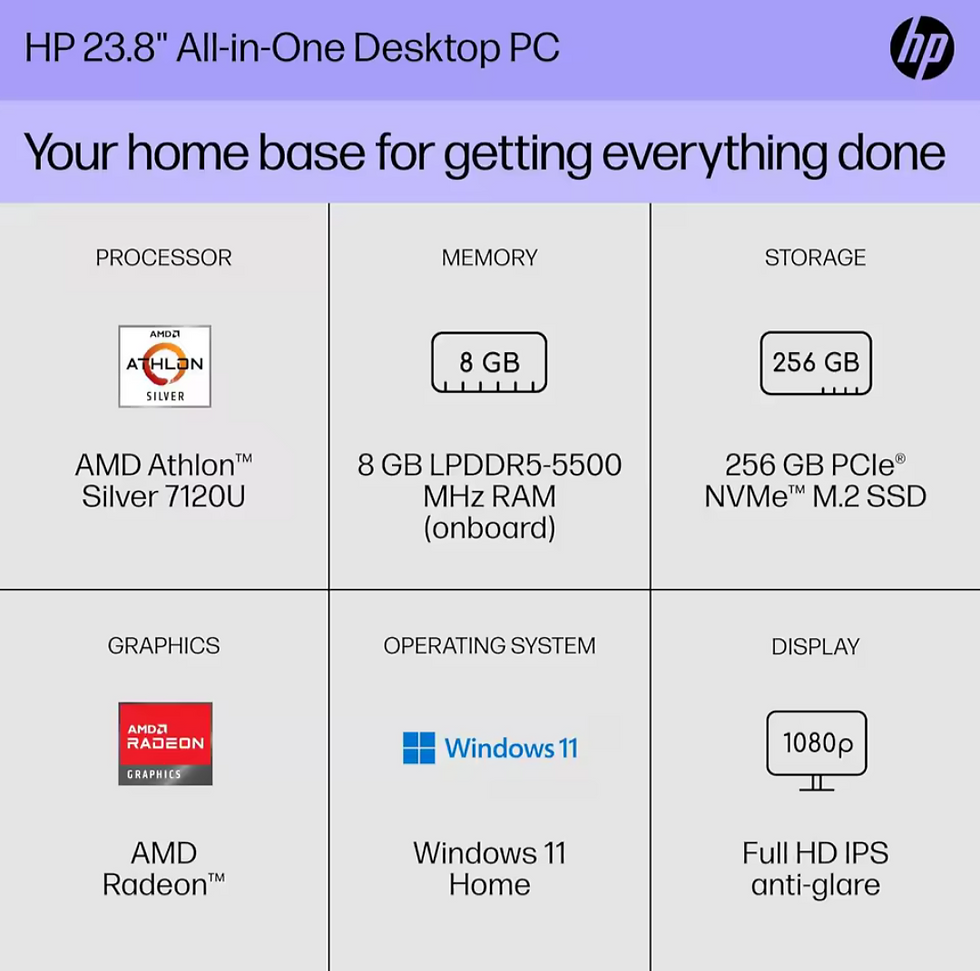 Thumbnail: 27 inch all in one HP computer 