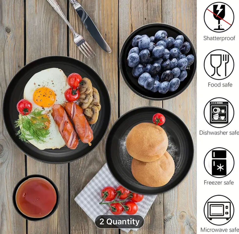 Thumbnail: Unbreakable wheat and bpa eco friendly plate set 