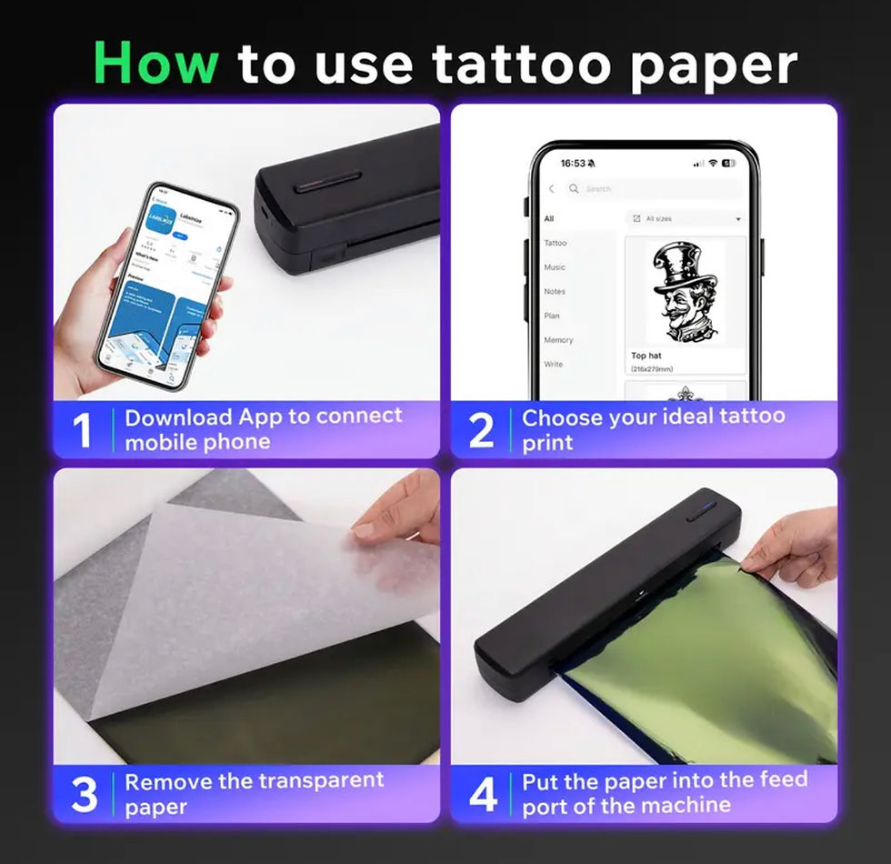 Thumbnail: A4 Inkless Printer - Portable Thermal Printer for Wireless Mobile Travel, Suppor