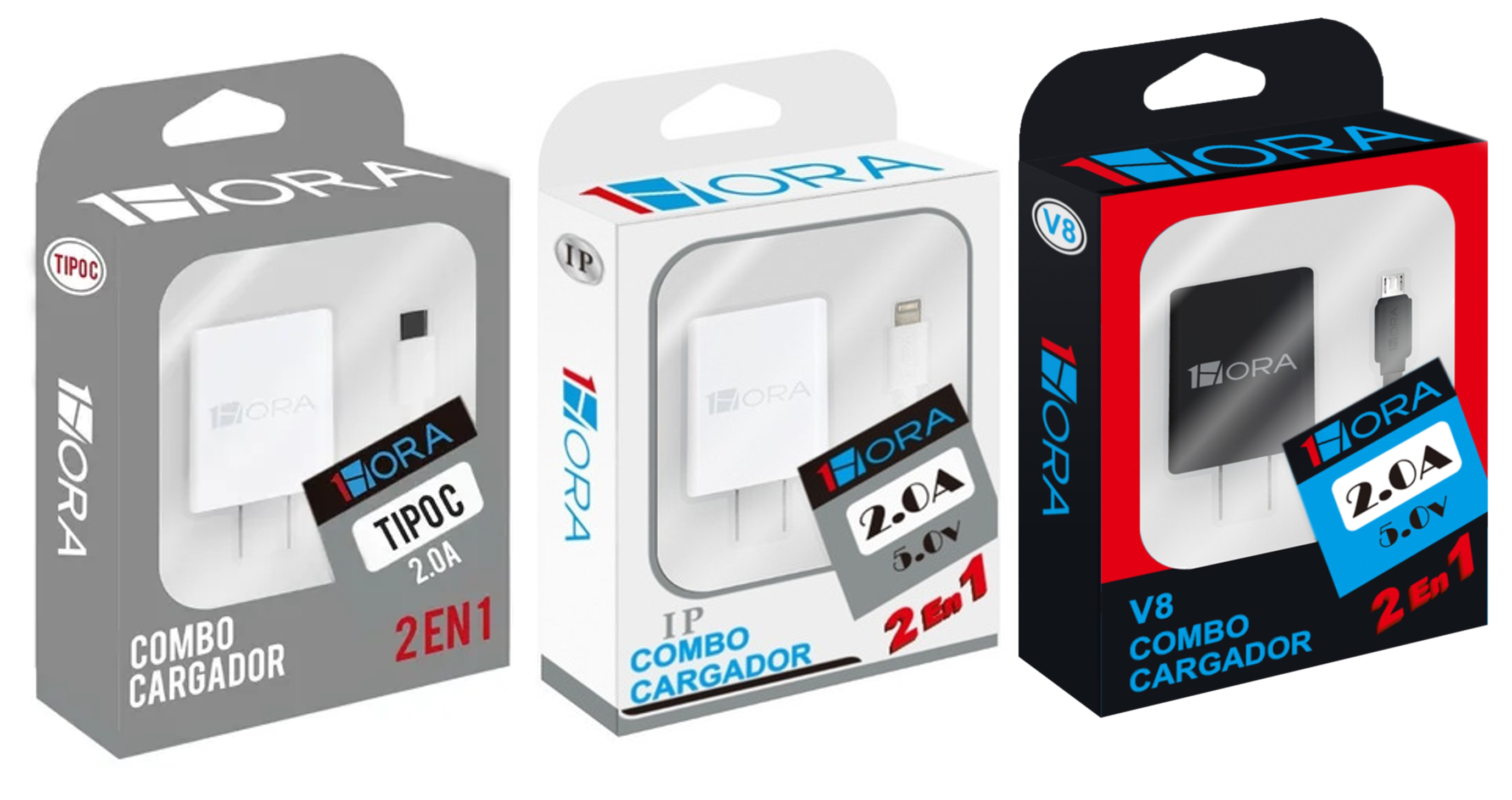 Cargador Rápido V8, Tipo C, Iphone