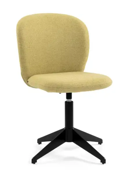Thumbnail: Office chair with yellow fabric and black base Platform Chair. Modern design.