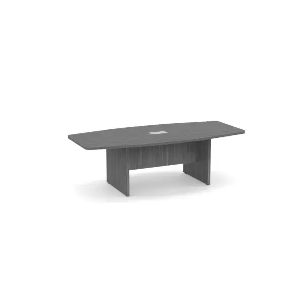 Gray office conference table on a white background, simple design.