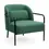 Thumbnail: Green modern armchair with black frame, white background, and a pillow