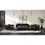 Thumbnail: Black modern living room furniture set with mirrors on the wall.
