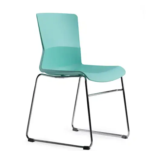 Thumbnail: Modern teal chair with chrome legs Platform Chair, perfect for office use.