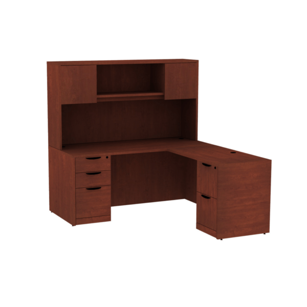 Thumbnail:  Classic Laminate L Desk w/Hutch Full Pedestals
 1