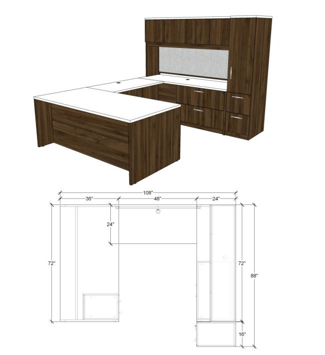 Thumbnail: Teamworx Workstation 329, wooden office furniture, with a white desk and a cubicle design.