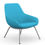 Thumbnail: Bright blue modern chair with metal legs, product shot, stylish design.