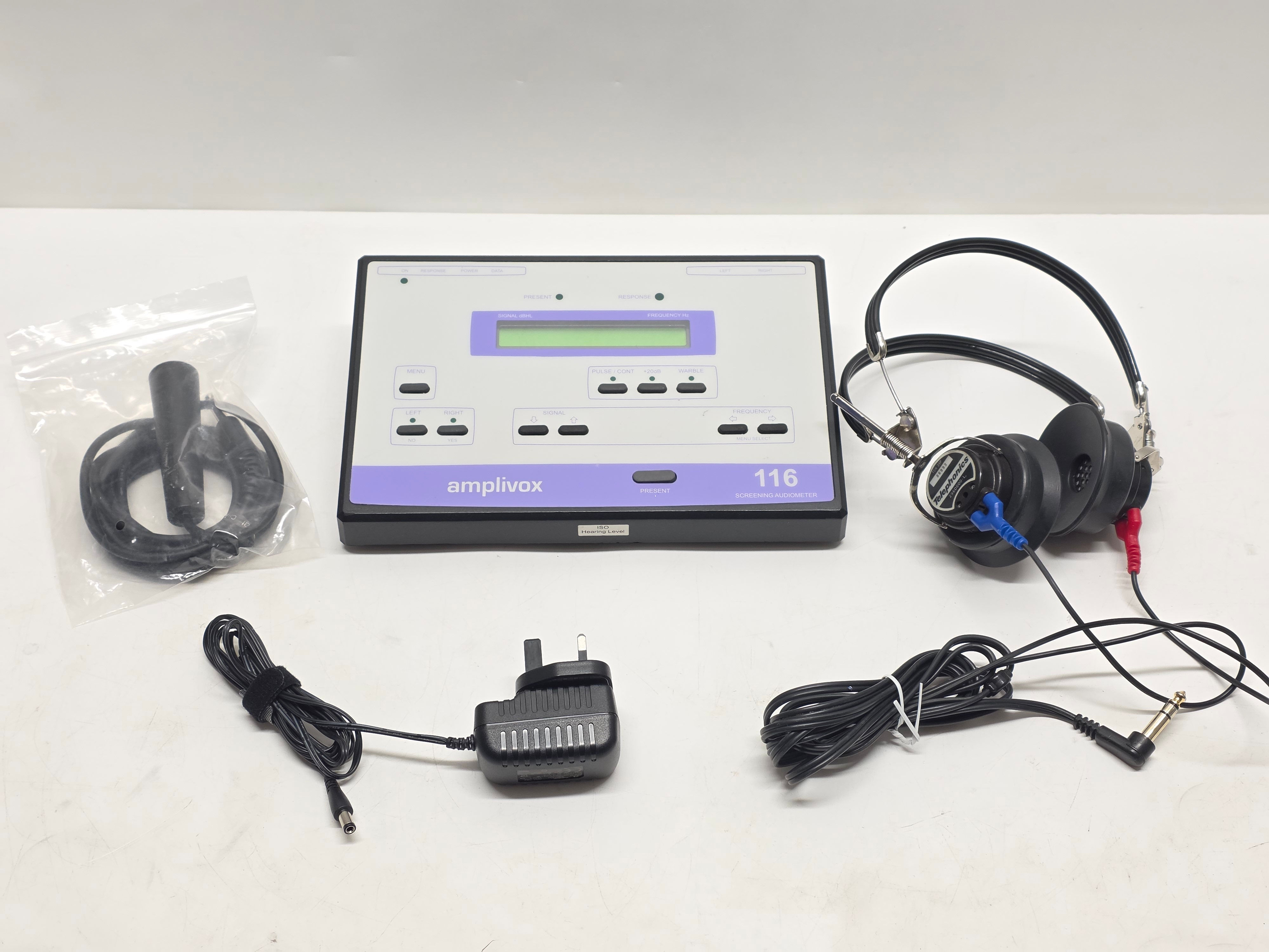 AMPLIVOX 116 AUDIOMETER WITH HEADPHONES+RESPONSE BUTTON