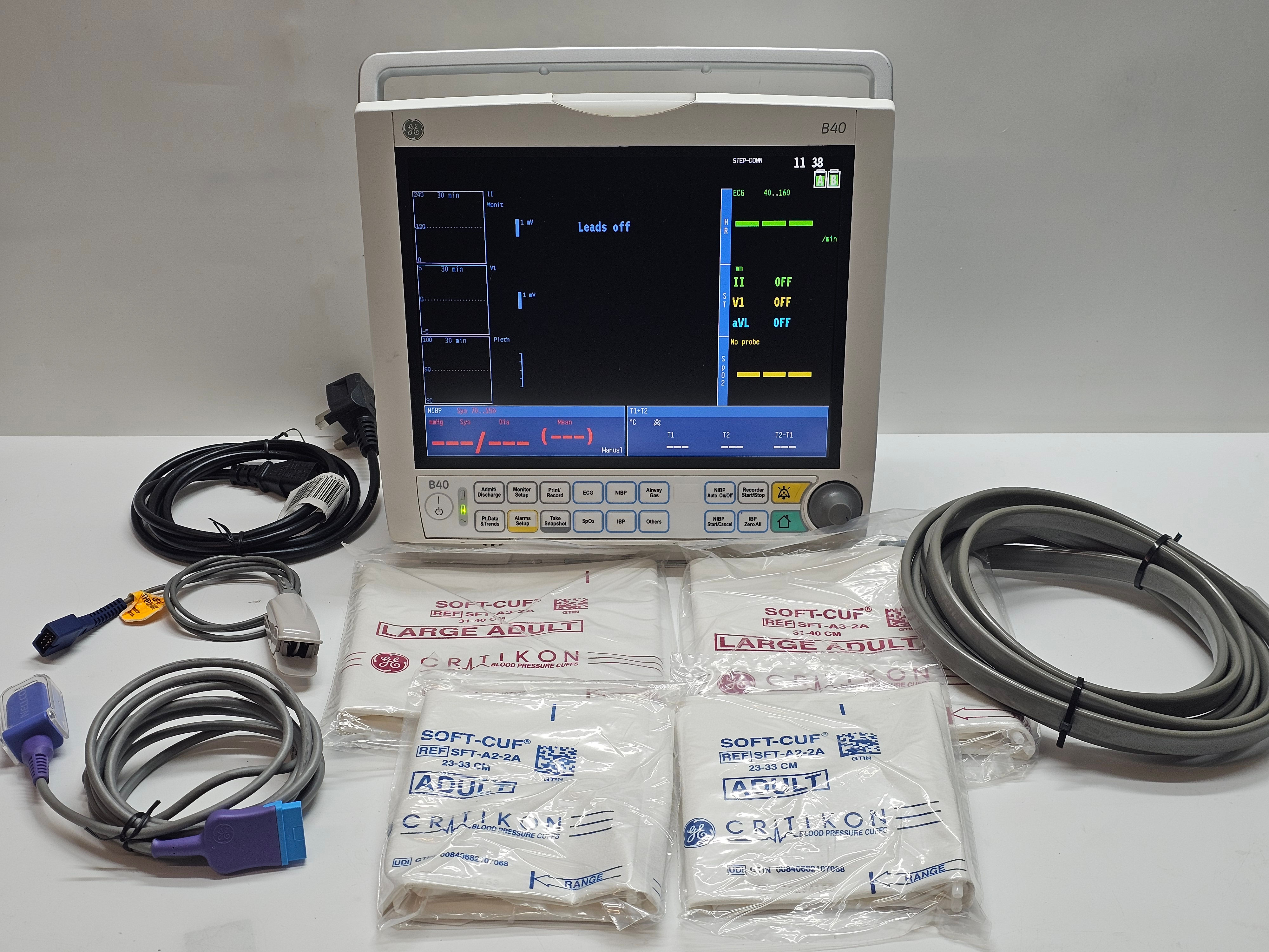 Patient Monitor GE B40 with SpO2,NIPB,ECG GAS Options Bedside Monitoring