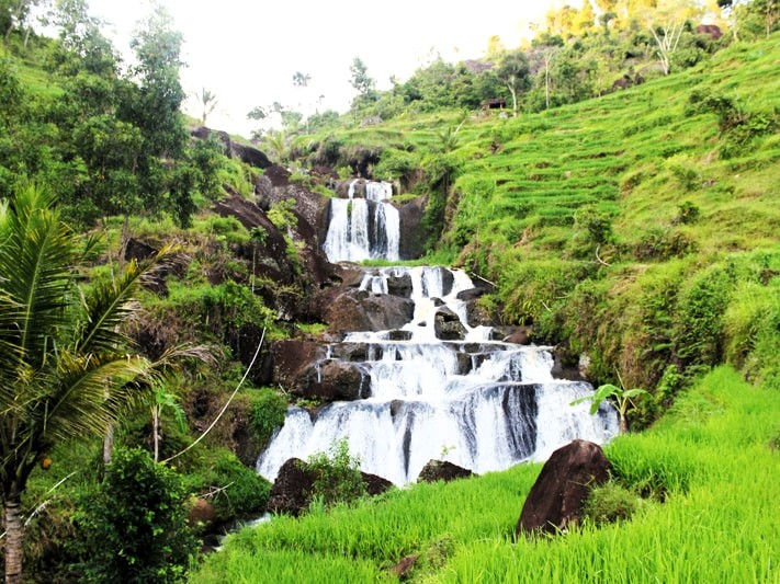 Kedung Kandang-vattenfallet, Nglanggeran, Java, Indonesien
