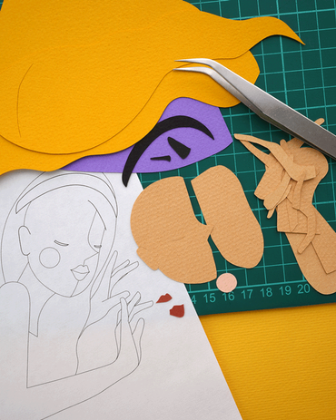 Alicia en el país de las maravillas, Alice in wonderland, mujer, rubia, conejo, conejo blanco, caléndula, flores, Papel canson, papel, canson paper, papeles arte, papel Fabriano, paper craft, cut out, papel, ilustración, cortar y pegar, paper, paper art, paper artist, paper cut, artist, paper cut art, paper love, paper illustration, ilustración infantil, handmade, hand cut paper, Maria Ponce, tijeras, colores, cortador, papeles especiales 