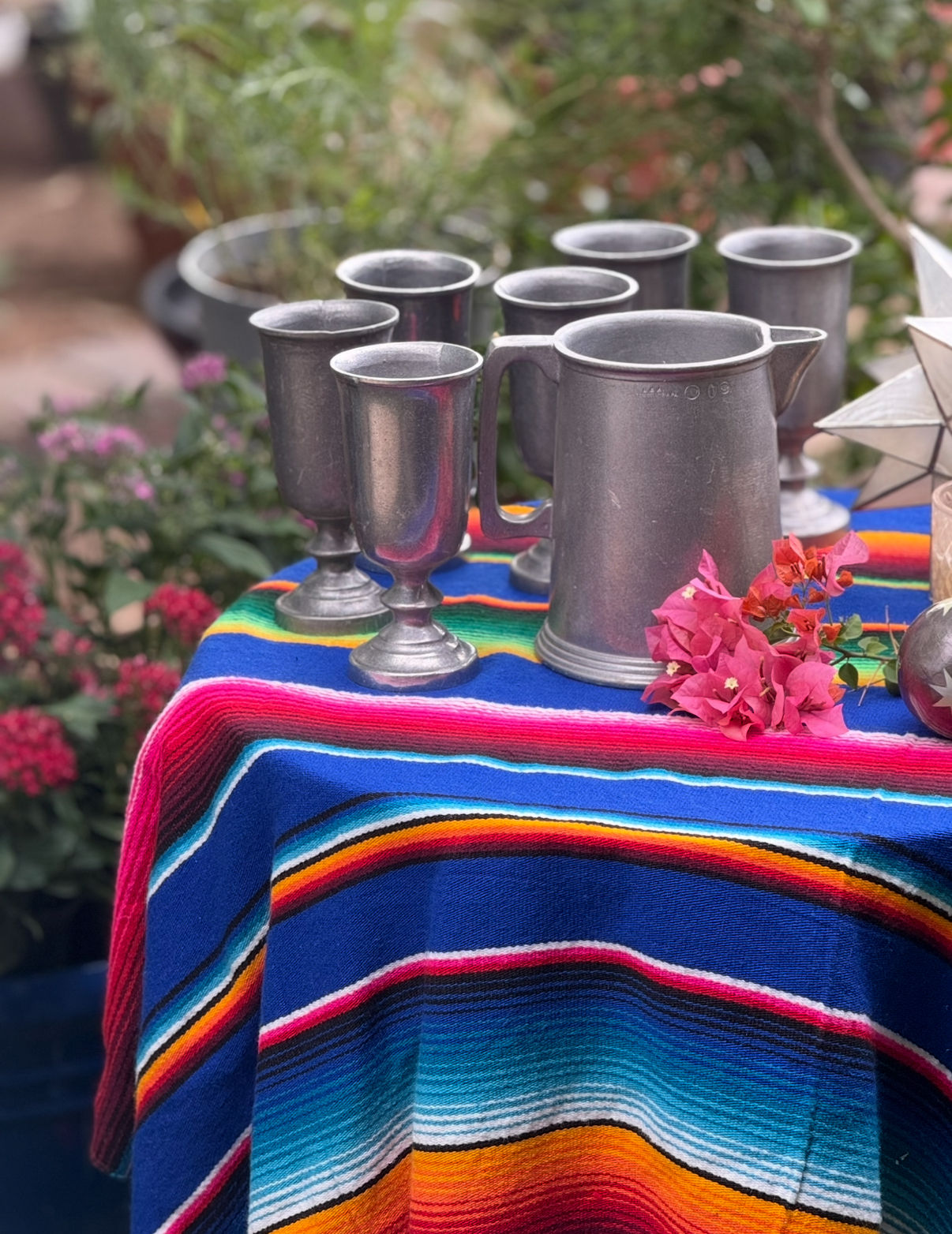 Vintage Wilton Armatale Pewter Tavern Pitcher and 6 Goblets