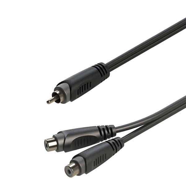 0.2m 1 RCA Male to 2 RCA Female Cable