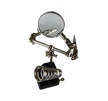 Third-Hand Tool with Magnifying Glass