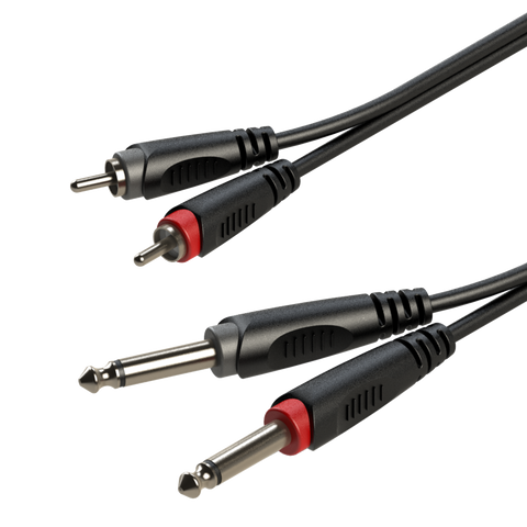 10FT Dual RCA to Dual 1/4" Mono Cable