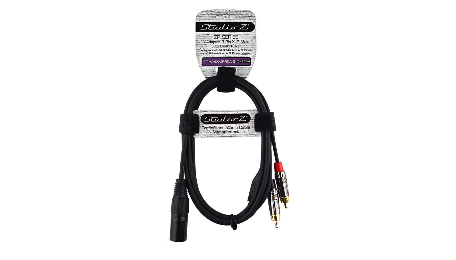 5FT 3 Pin XLR Male to Dual RCA Cable