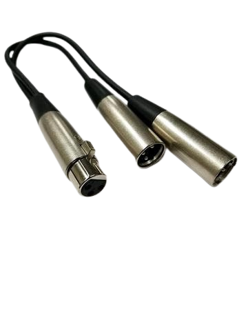 2 XLR Male to 1 XLR Female Cable
