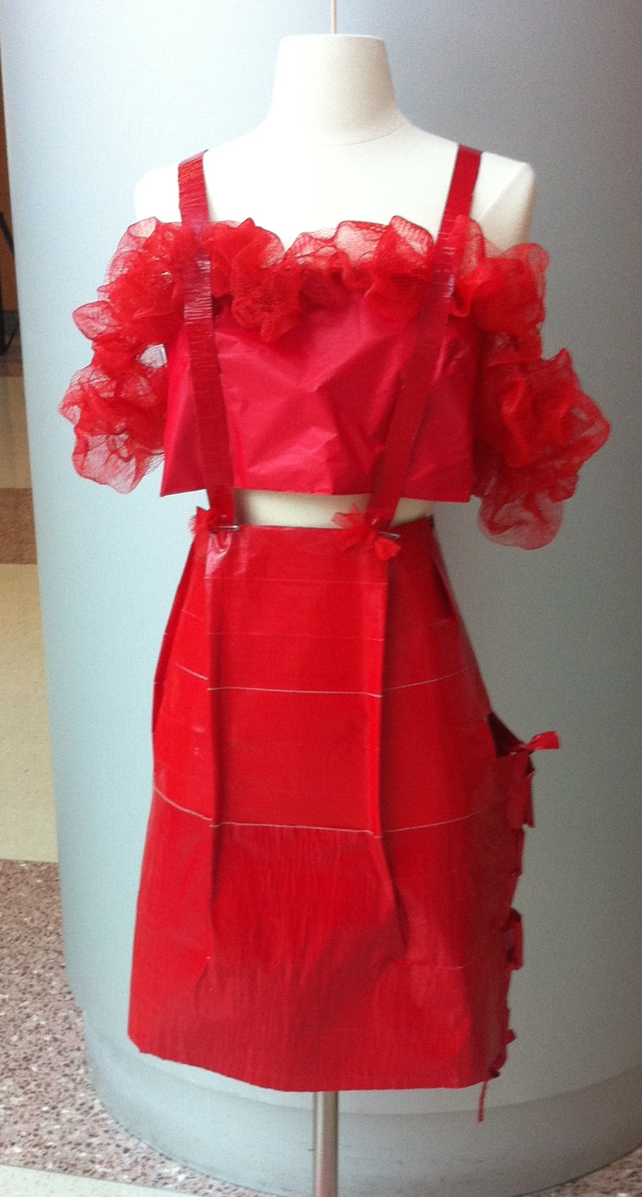 red duct tape dress