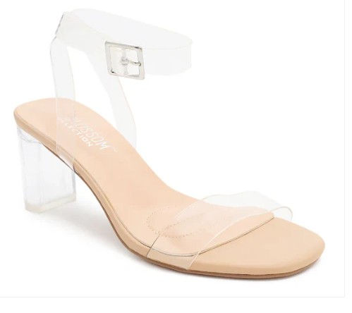 De Blossom Chloe Block Heel Nude/Clear
