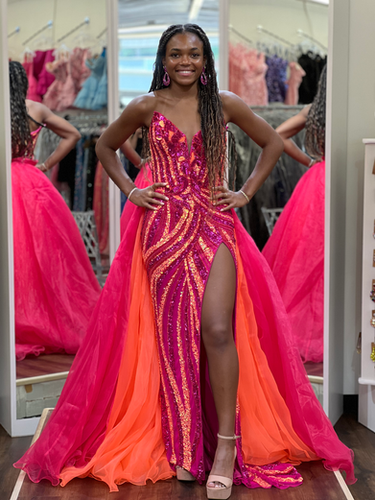 Ashley Lauren 11236 Orange/Raspberry | RSG Formals