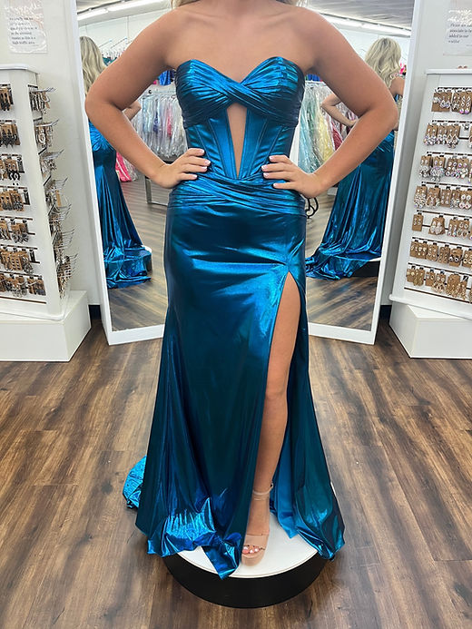 ocean blue evening dress Sherri Hill 56432 Ocean Blueprom dress at XO by Sophia's main image 0