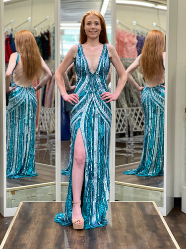 Sherri Hill 56316 Jade/New Blue | RSG Formals Sherri Hill 56316 Jade/New Blue | RSG Formals