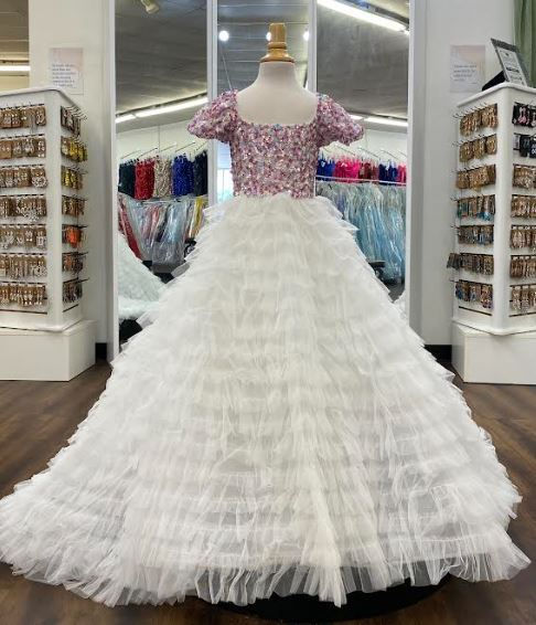 Sherri Hill K55899 White/Pink