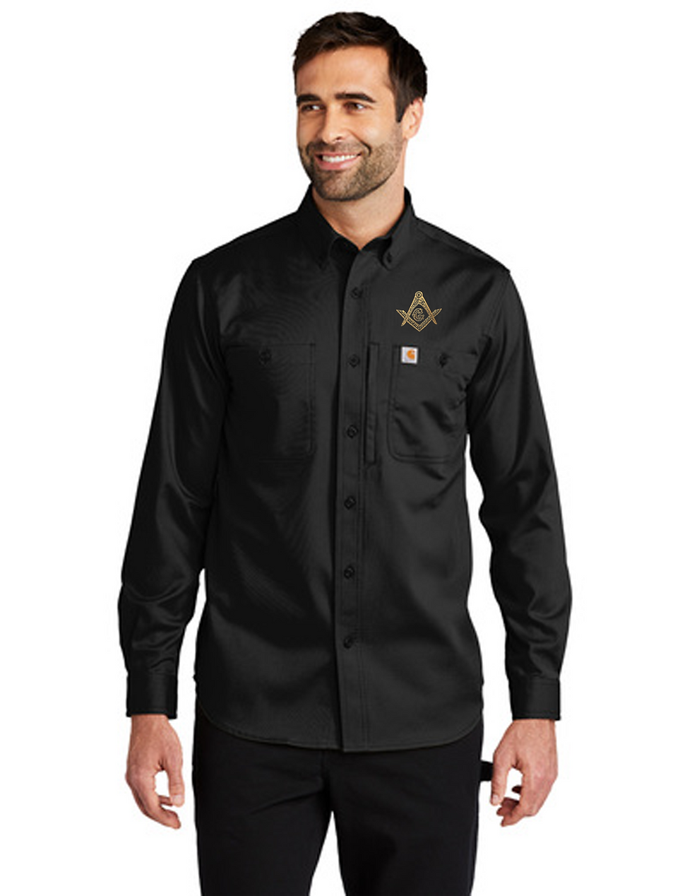 Thumbnail: Black Carhartt Rugged Long Sleeve Shirt