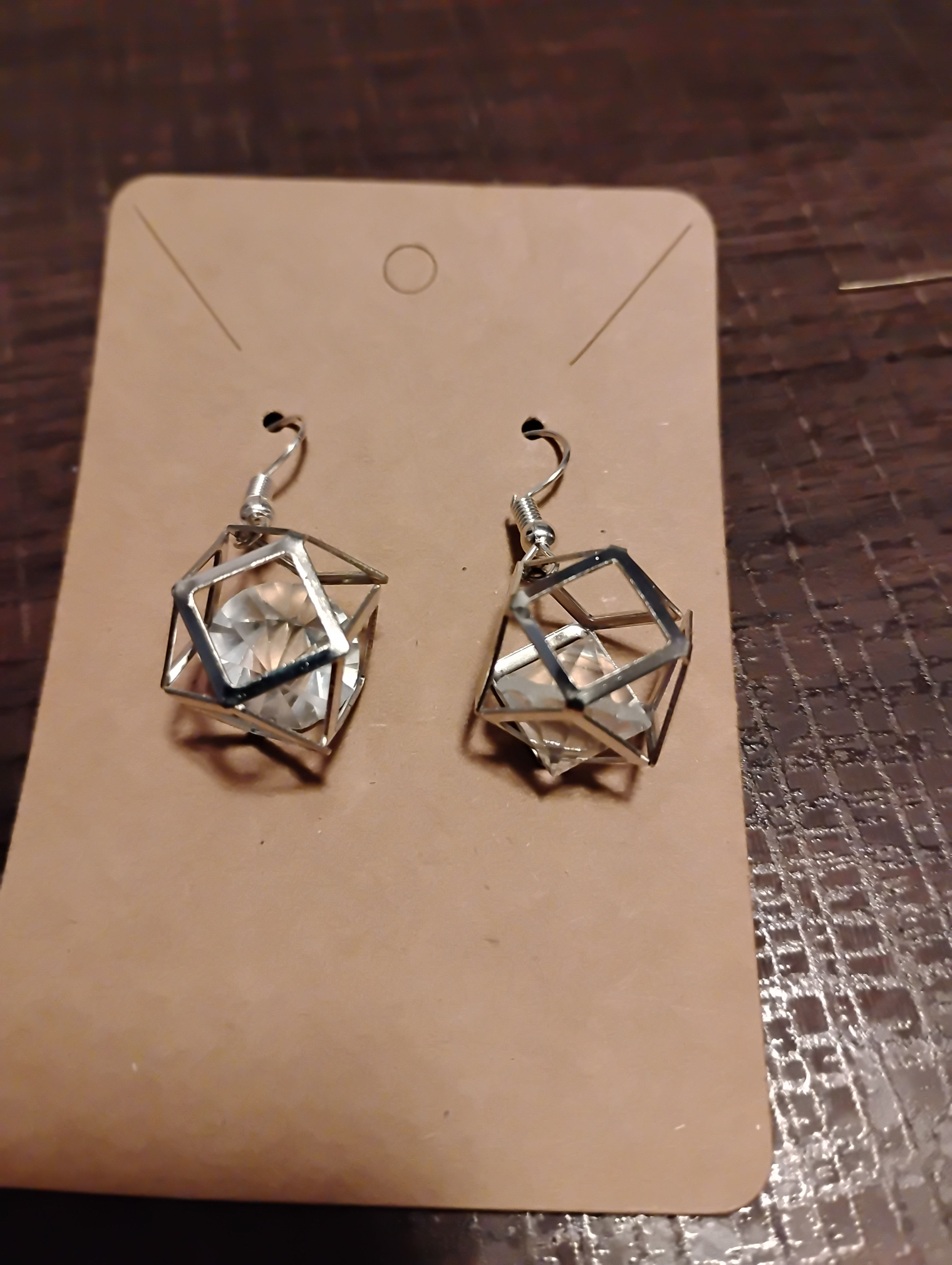 Silver  Faceted Earrings