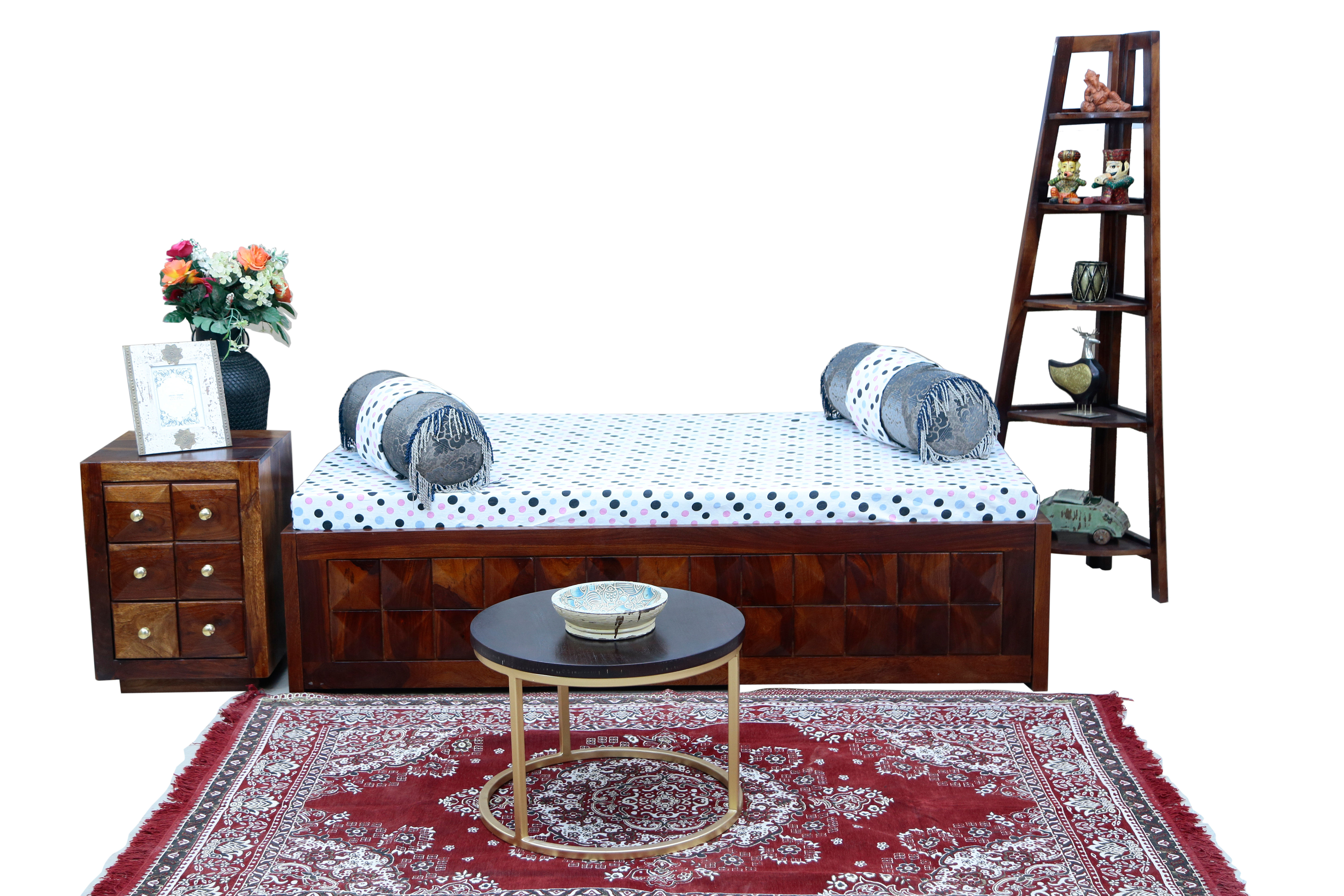 Antilia Divan diamond design day bed with storage