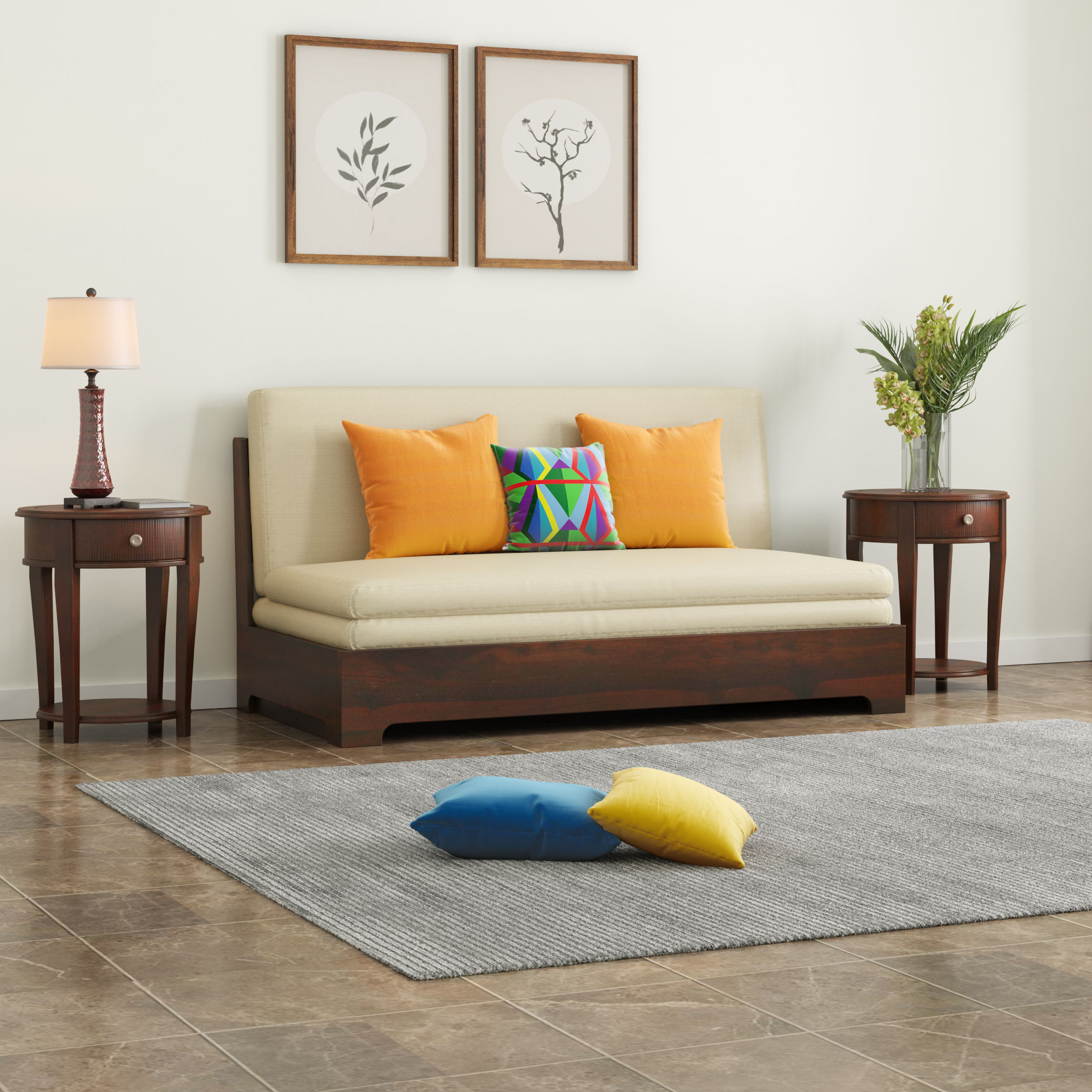 Sofa Cum bed simple design Extendable Solid wood