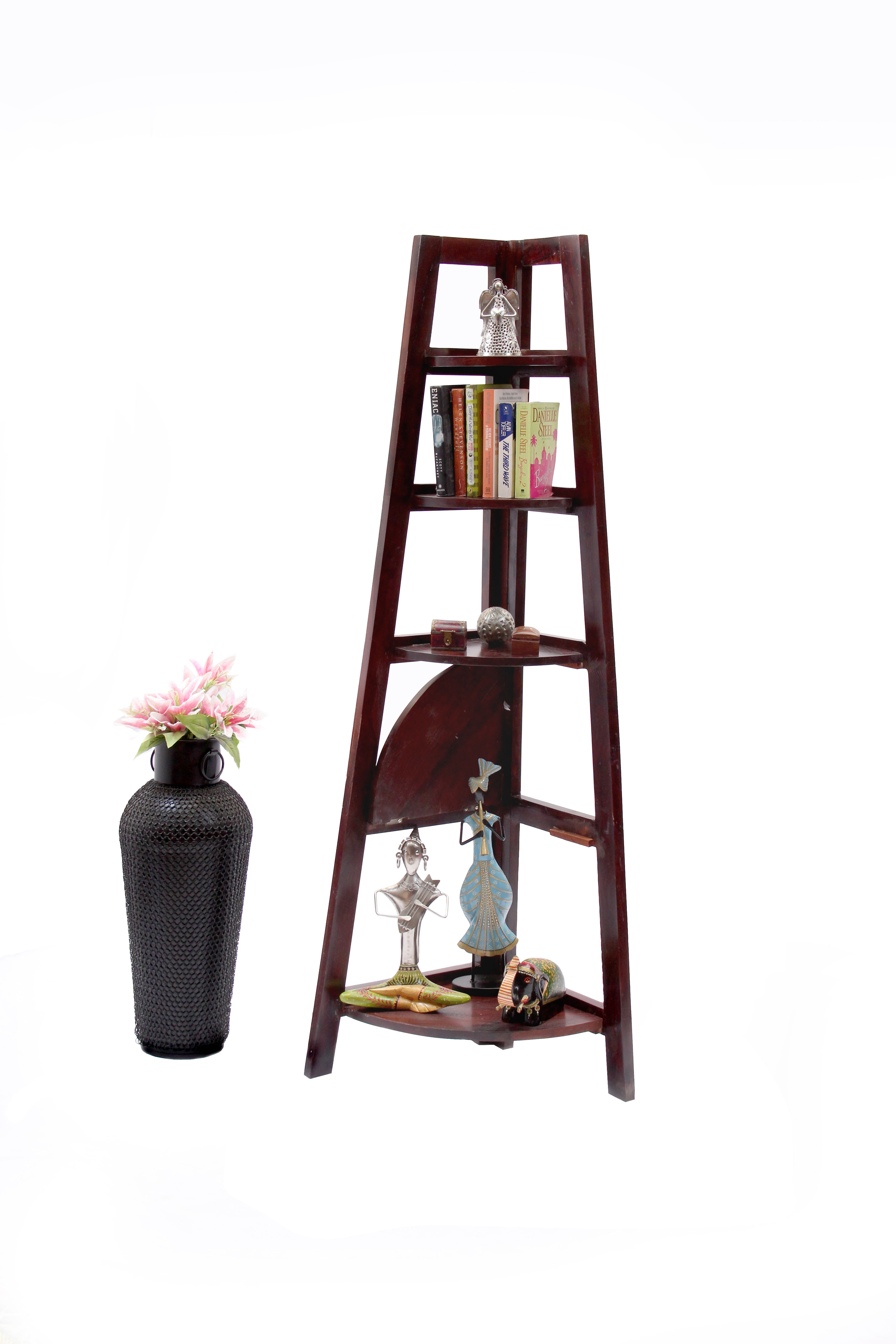 Corner Bookshelf Space smart Folding book case