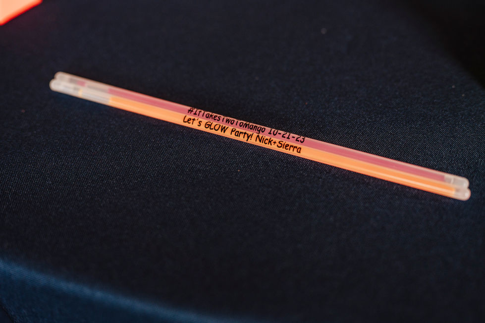 Personalized glow stick wedding send-off favor